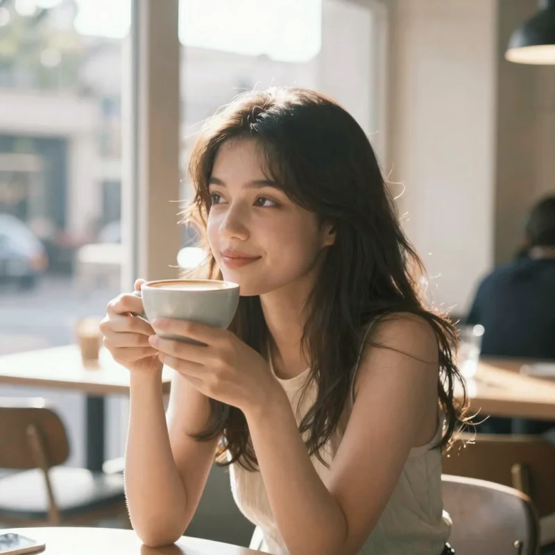 AI-generated coffee shop portrait