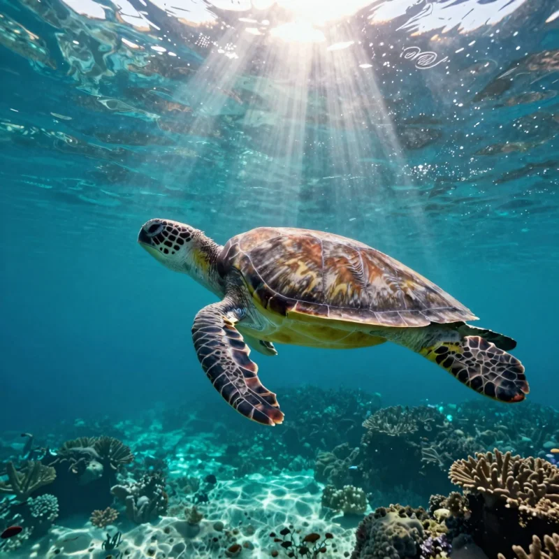AI-generated underwater turtle