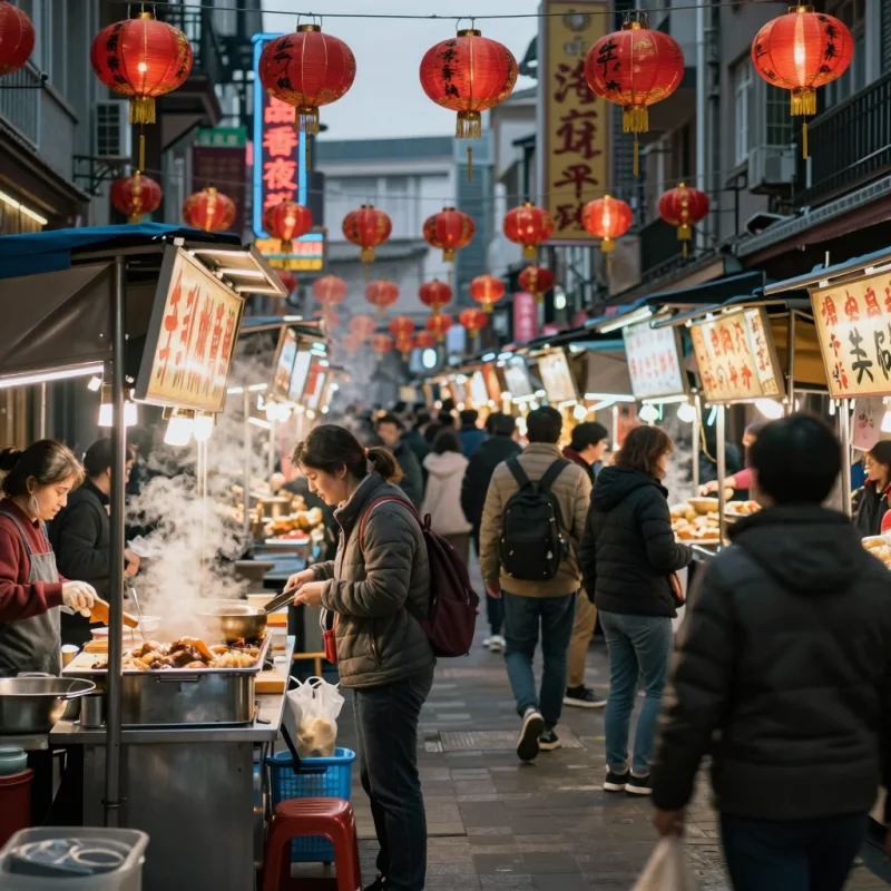 AI-generated night market